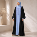 Black & Blue Moroccan Takshita with Embroidered Detailing