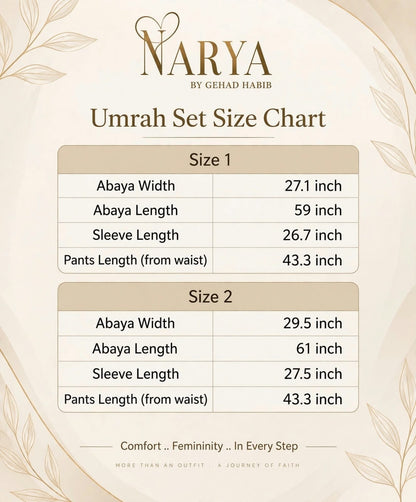 NARYA Black 5-Piece Hajj & Umrah Set | Women's Hajj & Umrah Outfit